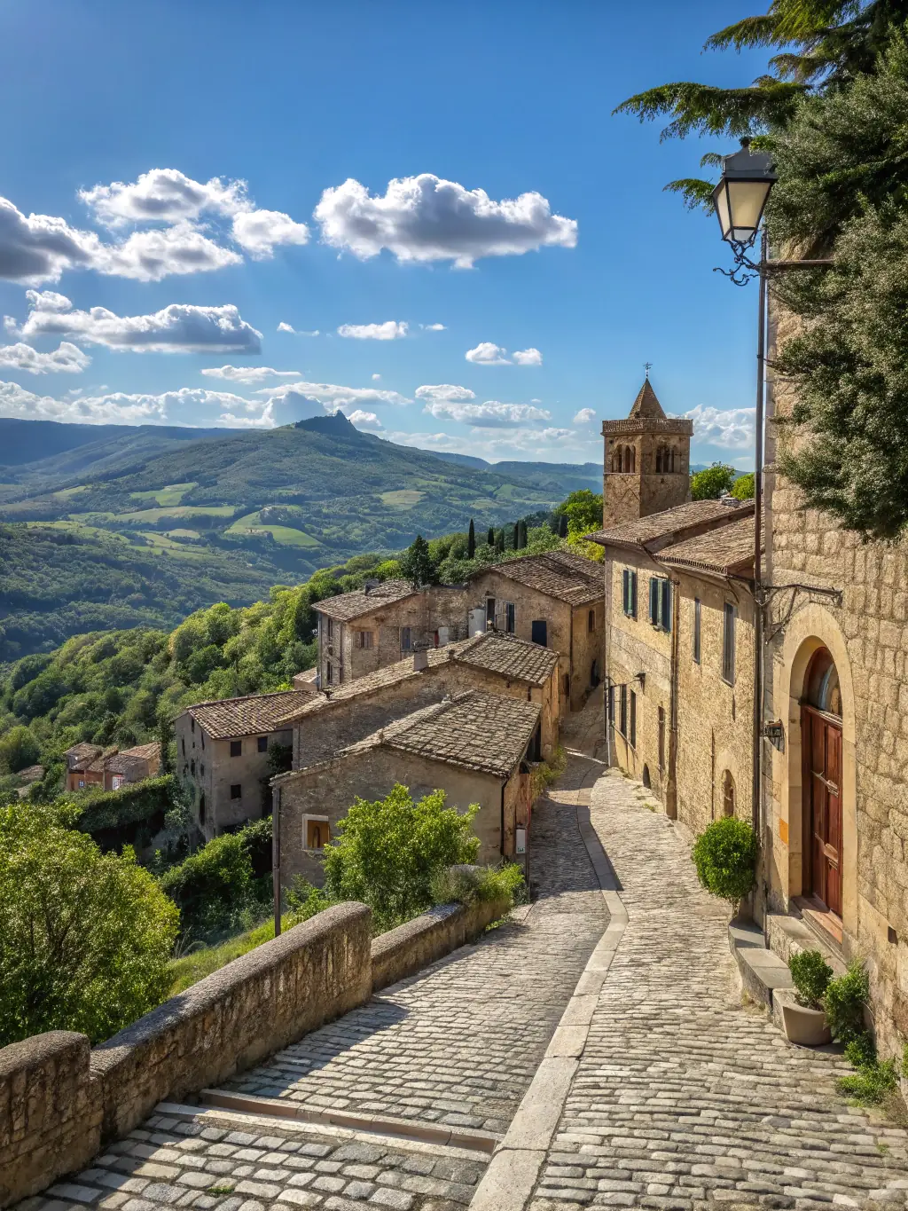 A picturesque scene of the ancient city of Matera, Italy, with its unique cave dwellings (Sassi) illuminated at dusk, highlighting its historical significance and architectural marvel.